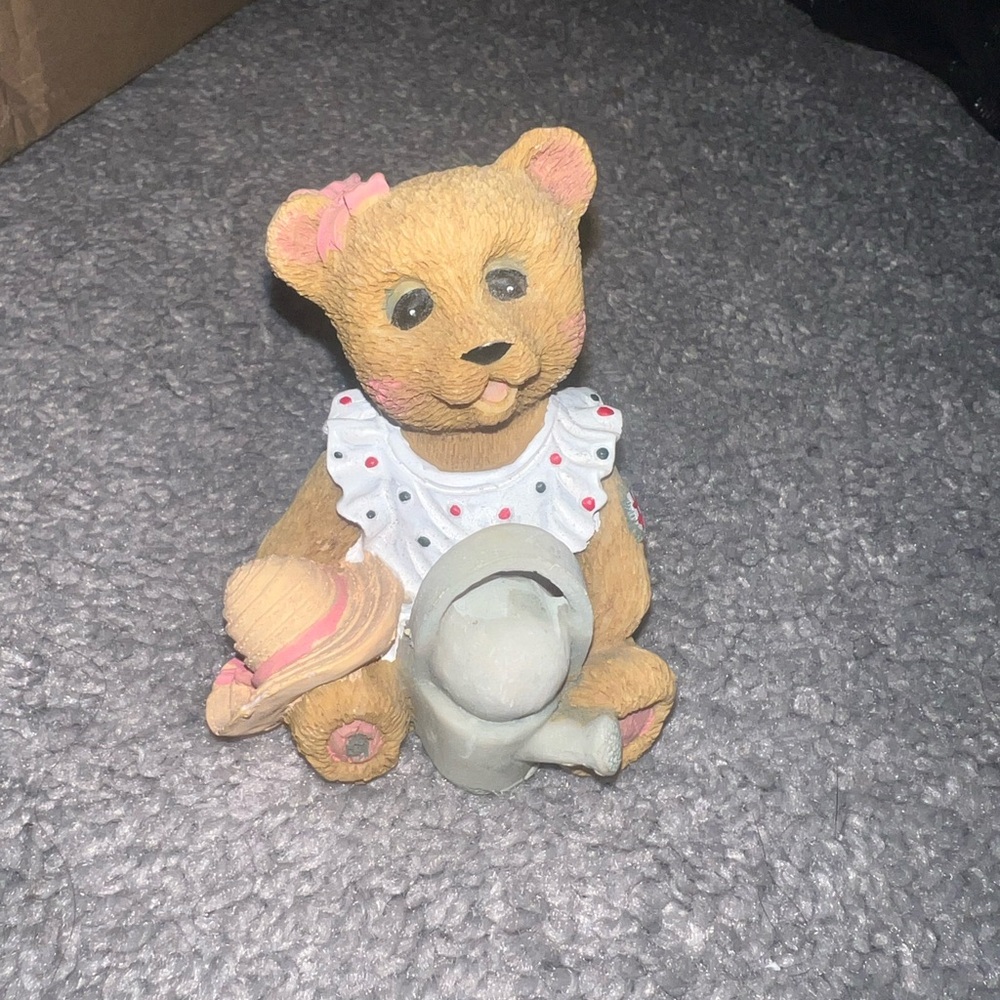 Adorable Bear Figurine with Watering Can